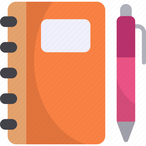 Notebook, notepad, diary, journal, education, writing book icon - Download on Iconfinder