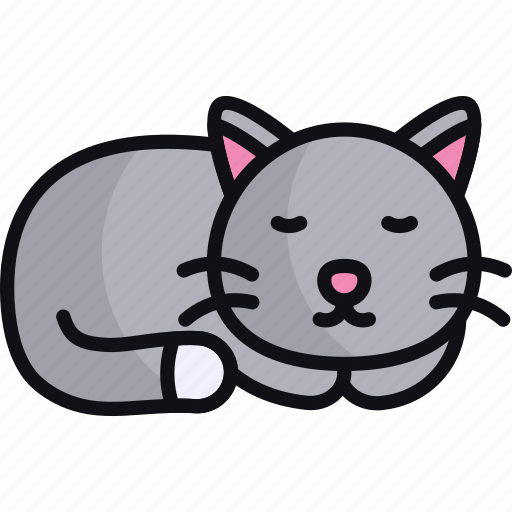 Cat, animal, pet, sleeping, feline, kitty icon - Download on Iconfinder