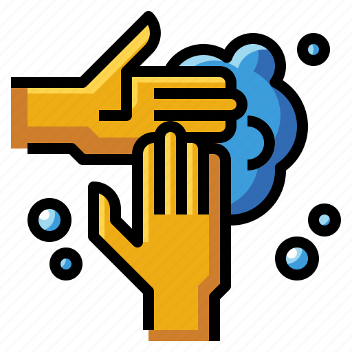 Bubbles, foam, hands, soap, wash, wiping icon - Download on Iconfinder