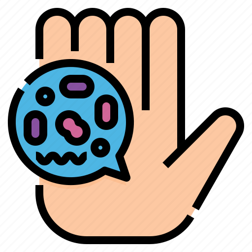Bacteria, germs, hand, healthy, hygiene icon - Download on Iconfinder