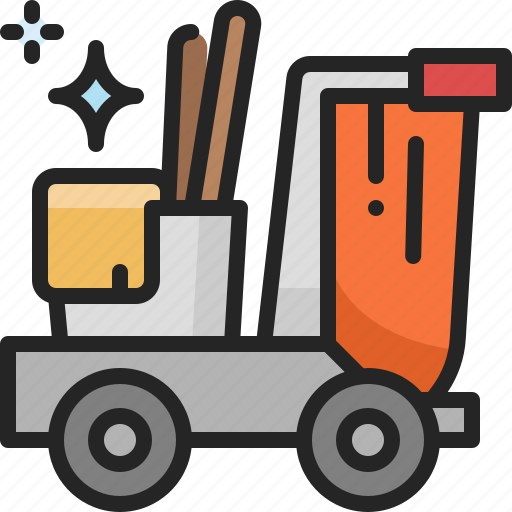 Cart, maid, equipment, service, cleaning, hotel, housekeeping icon - Download on Iconfinder