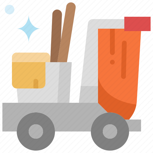 Cleaning, maid, cart, hotel, service, housekeeping, equipment icon - Download on Iconfinder