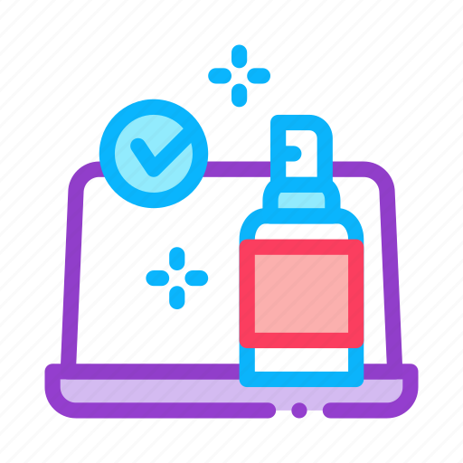 Cleaning, disinfection, handle, healthcare, hygiene, laptop, sanitized icon - Download on Iconfinder