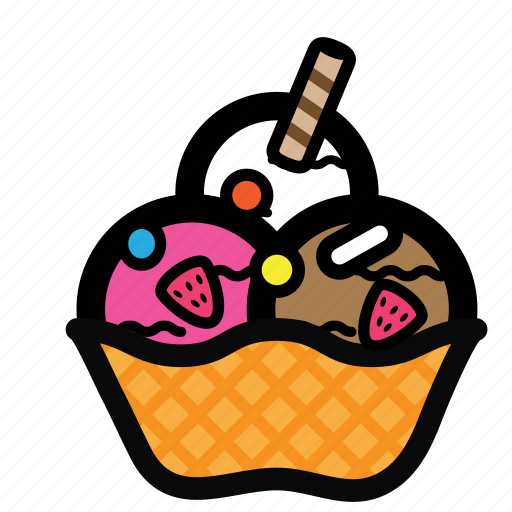 Bowl, cream, dessert, ice, scoop, topping icon - Download on Iconfinder