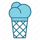 cone, dessert, food, ice cream, snow, sweet