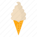 cone, cream, ice, waffle