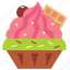 cone, cupcake, dessert, ice cream, icecream, strawberry, wafel 