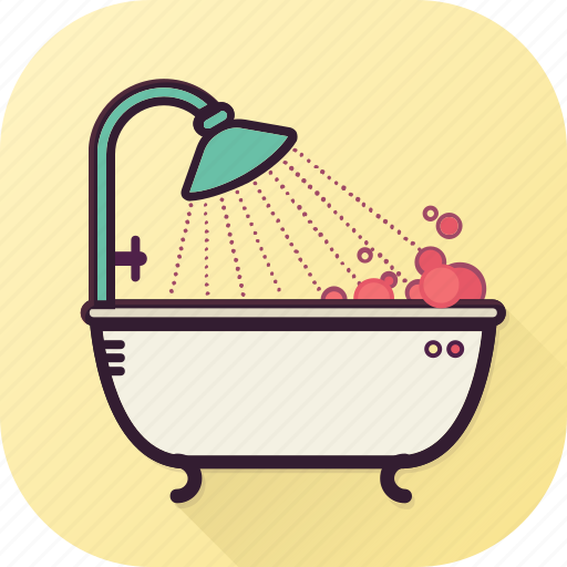 Bathtub, bubbles, clean, home, shower, wash, water icon - Download on Iconfinder