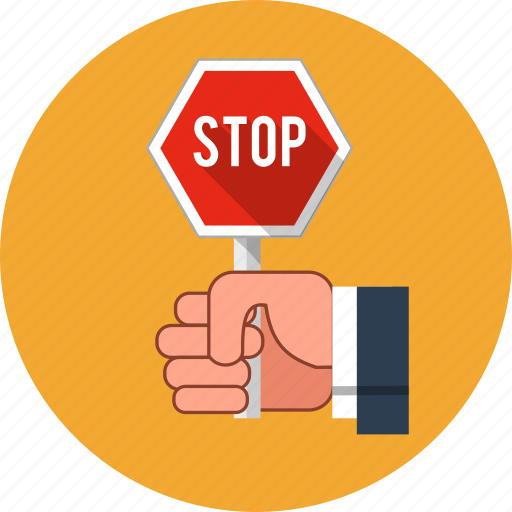 Caution, direction, forbidden, hand, message, stop sign icon - Download on Iconfinder