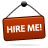 hire, me, red, sign