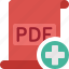 pdf, plus, file, add, paper, document, extension 