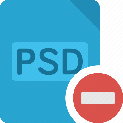 Psd, minus, file, remove, delete, document, extension icon - Download on Iconfinder
