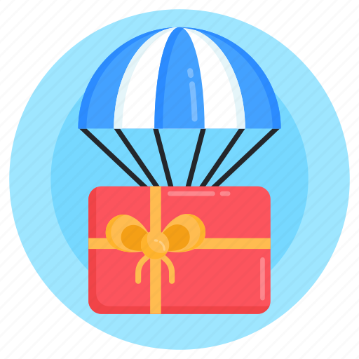 Bonus parcel, balloon delivery, air balloon delivery, air parcel, balloon gift icon - Download on Iconfinder