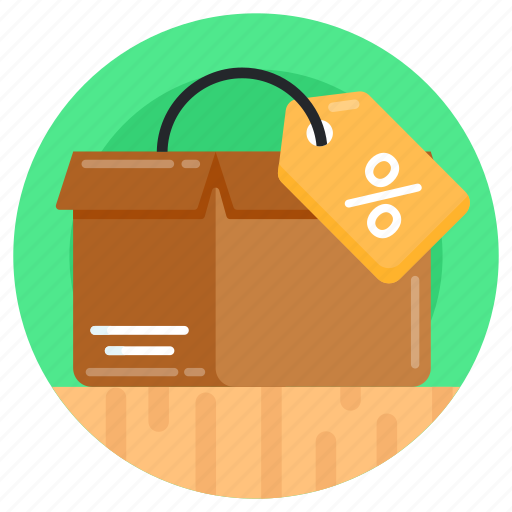 Discount parcel, package discount, package tag, cardboard, offer reward icon - Download on Iconfinder