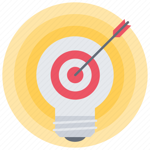 Arrow, bulb, creative, focus, idea, light, target icon - Download on Iconfinder