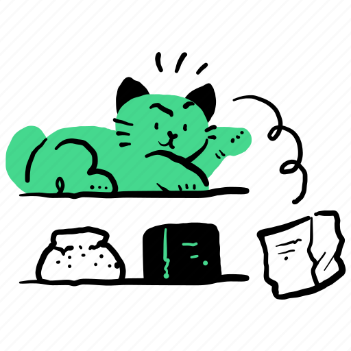 Animals, cat, kitten, damage, box, package, shelf illustration - Download on Iconfinder