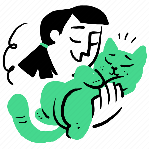 Animals, pet, kitten, cat, cuddle, care, love illustration - Download on Iconfinder