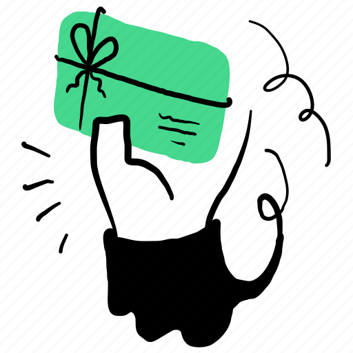 Commerce, gift, card, hand, gesture, shopping, shop illustration - Download on Iconfinder