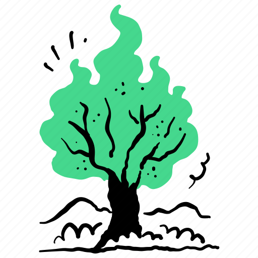 Ecology, eco, environment, forest, fire, flame, tree illustration - Download on Iconfinder