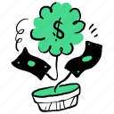 finance, growth, plant, investment, grow, bank, banking, dollar, money 