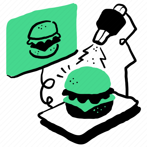 Food, technology, future, tech, burger, hamburger, cheeseburger illustration - Download on Iconfinder