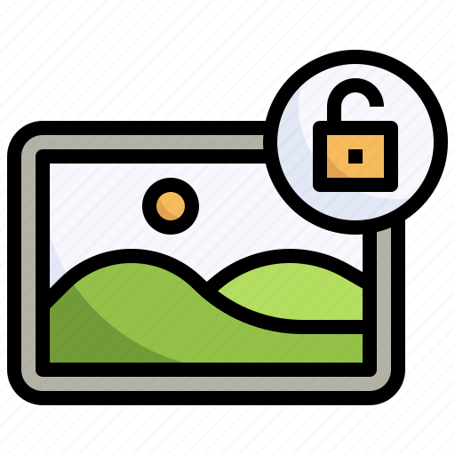 Unlock, lock, security, picture, landscape icon - Download on Iconfinder