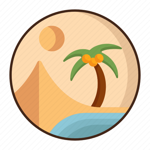 Oasis, desert, plam, water icon - Download on Iconfinder
