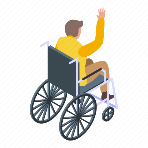 Inclusive, education, wheelchair, boy, isometric icon - Download on Iconfinder