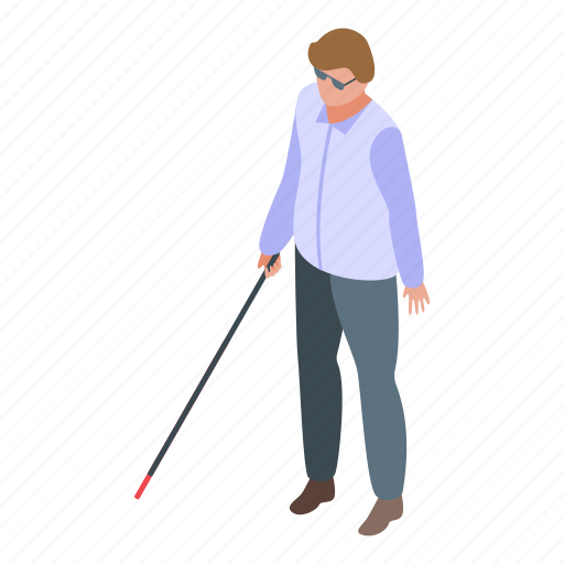 Inclusive, education, blind, boy, isometric icon - Download on Iconfinder