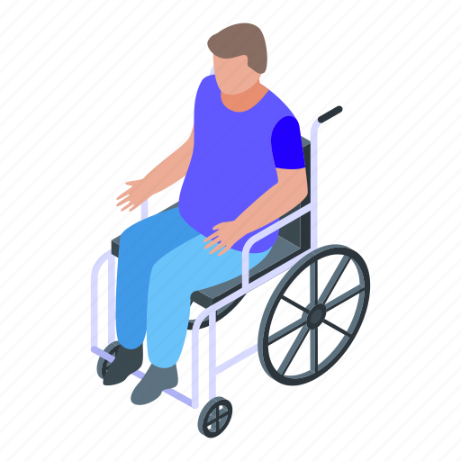Education, wheelchair, boy, isometric icon - Download on Iconfinder