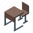 inclusive, education, chair, table, isometric