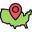 map, pin, location, united, states, america, usa, nation, country 