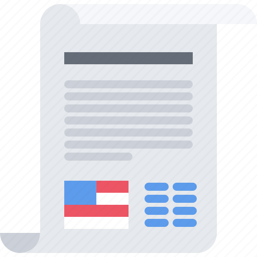 Declaration, of, independence, document, paper, flag, united icon - Download on Iconfinder