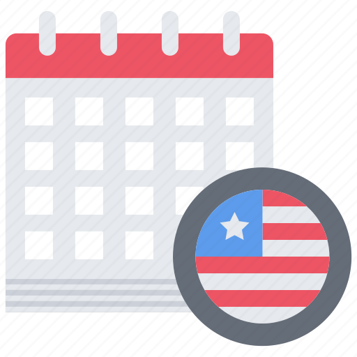 Calendar, date, flag, united, states, america, usa icon - Download on Iconfinder