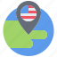 map, planet, pin, location, flag, united, states, america, usa 