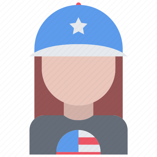 Woman, flag, united, states, america, usa, nation icon - Download on Iconfinder