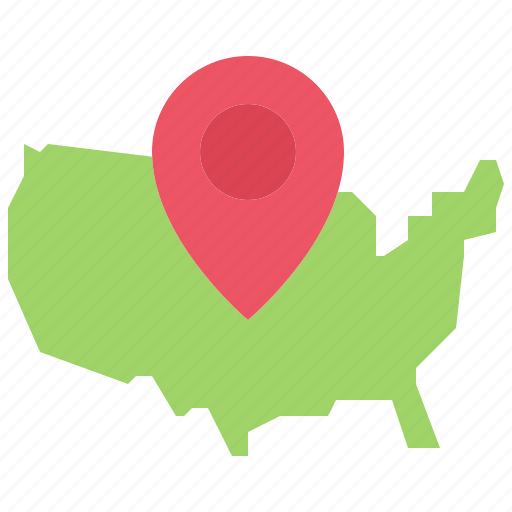 Map, pin, location, united, states, america, usa icon - Download on Iconfinder