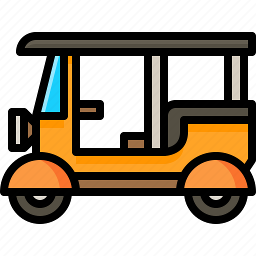 Tourism, car, three, tuk, wheeler, transportation icon - Download on Iconfinder