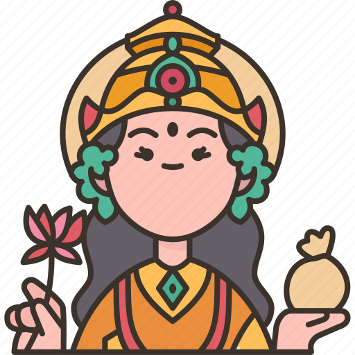 Lakshmi, hindu, goddess, wealth, mythology icon - Download on Iconfinder