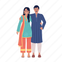 happy couple, indian attire, indian holidays, indian culture 
