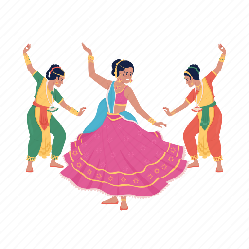 Women dancing, diwali celebration, indian holidays, indian culture illustration - Download on Iconfinder