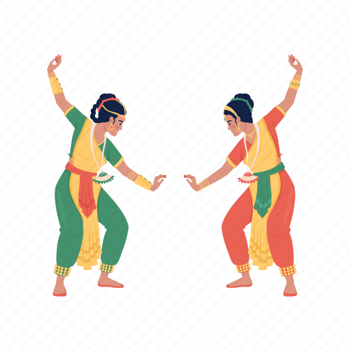 Women dancing, spiritual dance, diwali celebration, indian culture illustration - Download on Iconfinder