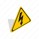 danger, electric, electricity, isometric, safety, voltage, warning