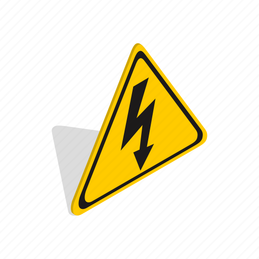 Danger, electric, electricity, isometric, safety, voltage, warning icon - Download on Iconfinder