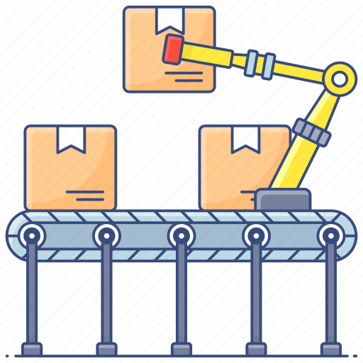 Batch, production, automation, robotics construction, robotic arm, construction robot, industry robot icon - Download on Iconfinder