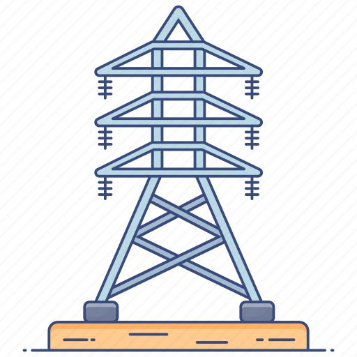 Electric, tower, transmission tower, electric tower, electrical pillar, power tower, electricity plant icon - Download on Iconfinder