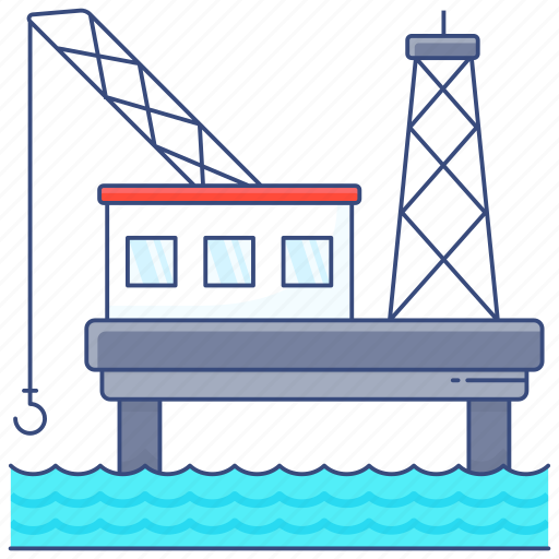Offshore, platform, oil rig, offshore platform, oil platform, offshore rig, drilling platform icon - Download on Iconfinder