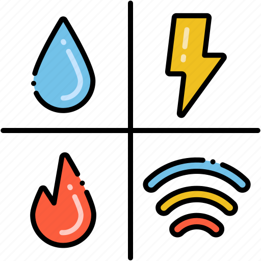 Utilities, power, electronic, house, wifi, fire, water icon - Download on Iconfinder