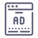 ad, advertisement, browser, website