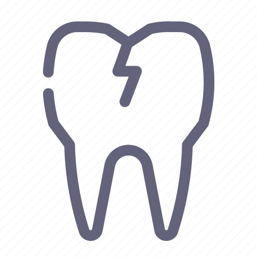 Tooth, dental, bad, caries, crack icon - Download on Iconfinder